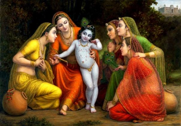 Little Krishna with Gopis