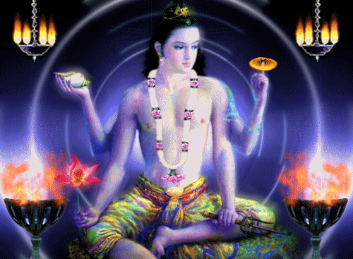 Lotus holding Vishnu